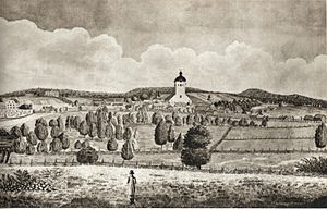 Archivo:Växjö från Västramark 1802