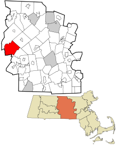 Worcester County Massachusetts incorporated and unincorporated areas Hardwick highlighted.svg