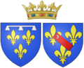Ams of Marie de Bourbon, Duchess of Montpensier (in her own right) as Duchess of Orléans