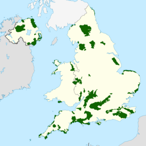 Archivo:England, Northern Ireland, and Wales AONBs map