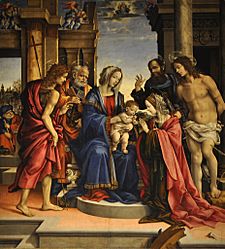 Archivo:Filippino Lippi (ca. 1457–1504) - Mystiek huwelijk van de heilige Catharina (1501) - Bologna San Domenico - 25-04-2012 15-19-08