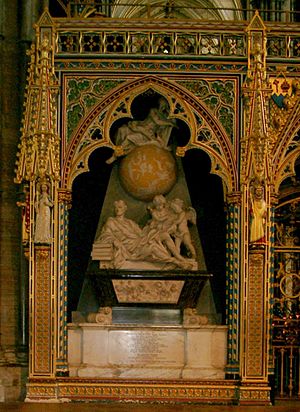 Archivo:Isaac Newton grave in Westminster Abbey