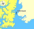 Map indicating Smith Sound, Nunavut, Canada