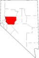 Map of Nevada highlighting Churchill County