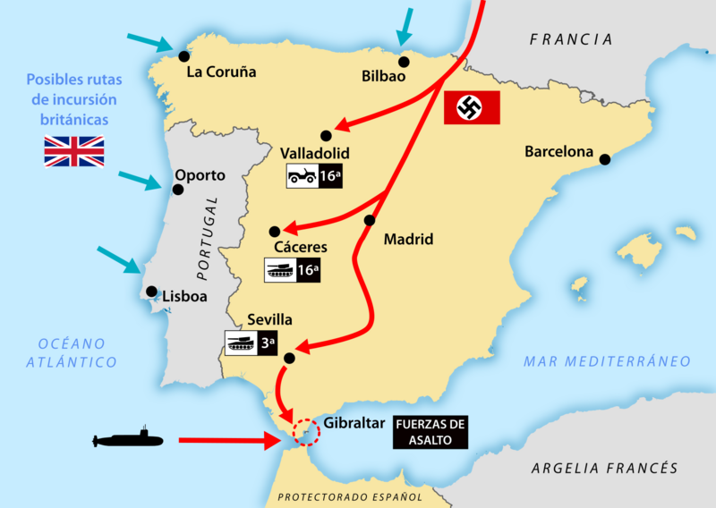 Map of Operation Felix (es)