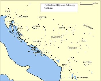 Archivo:Map of Prehistoric Sites & Cultures Illyrian v1 (English)