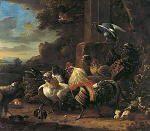 Archivo:Melchior de Hondecoeter, Paisaje con aves de corral, óleo-lienzo, Museo Thyssen-Bornemisza