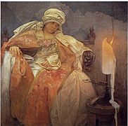 Mucha, Alfons - Woman With a Burning Candle