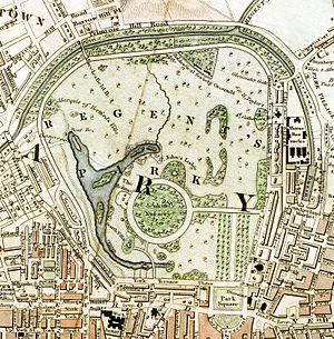 Archivo:Regent's Park London from 1833 Schmollinger map