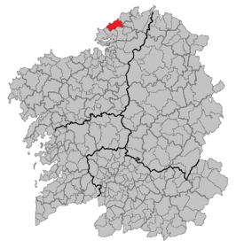Ubicación del término municipal en Galicia.