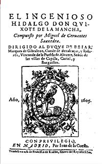 Archivo:Title page first edition Don Quijote