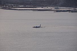 US Airways Flight 1549 (N106US) after crashing into the Hudson River