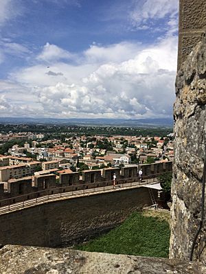 Archivo:Vista de los alrededores de Carcassonne