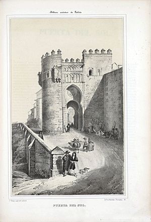 Archivo:1848, Álbum artístico de Toledo, Puerta del Sol, Vallejo, Bachiller