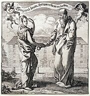 Archivo:A woman representing Wisdom (?) giving to a philosopher (Ari Wellcome L0029895