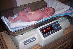 Archivo:Baby being weighed