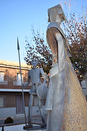 Archivo:Escultura Quijote y Dulcinea Quero