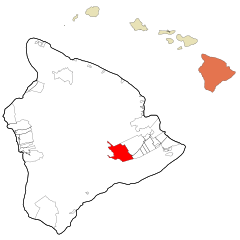Hawaii County Hawaii Incorporated and Unincorporated areas Volcano Highlighted.svg