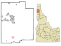 Kootenai County Idaho Incorporated and Unincorporated areas Harrison Highlighted