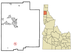 Kootenai County Idaho Incorporated and Unincorporated areas Harrison Highlighted.svg
