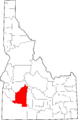 Map of Idaho highlighting Elmore County