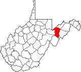 Map of West Virginia highlighting Grant County.svg