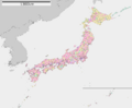 Map of prefectures with municipalities Ja