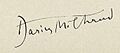 Milhaud Darius signature 1933