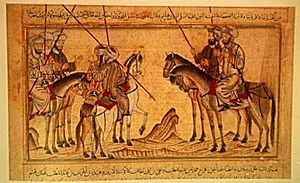 Archivo:Mohammed before the battle of Badr
