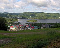 Mont Tremblant resort, above, top of first lift.jpg
