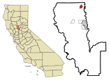 Sutter County California Incorporated and Unincorporated areas Live Oak Highlighted.svg