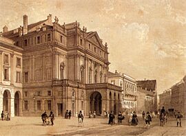 Archivo:XIX century print, Piazza della Scala, Milano
