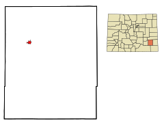 Bent County Colorado Incorporated and Unincorporated areas Las Animas Highlighted.svg