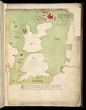Archivo:British Isles as depicted in Harley Codex Minuscule 3686