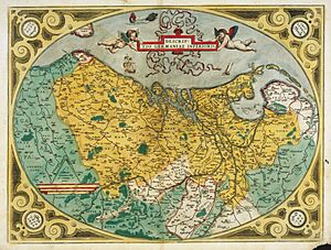 Archivo:Descriptio Germaniae Inferioris Nederlanden Map by Abraham Ortelius 1573