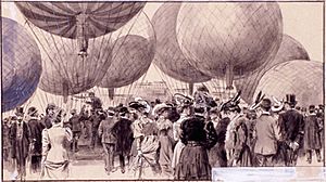Archivo:Fiesta de aeroestación, detalle, 8.11.1905, RABASF, dibujo por Mariano Pedrero