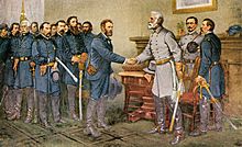 Archivo:General Robert E. Lee surrenders at Appomattox Court House 1865