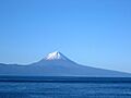 Ilha do Pico vista da Fajã Grande, Calheta, ilha de São Jorge, Açores, Portugal