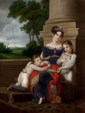 Archivo:Louise of Saxe-Gotha-Altenburg, duchess of Saxe-Coburg and Gotha, with her children