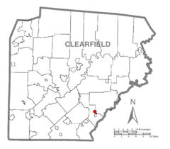Map of Brisbin, Clearfield County, Pennsylvania Highlighted.png