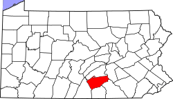Map of Pennsylvania highlighting Cumberland County.svg