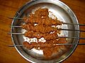 Marinated Bihari Kabab with threading