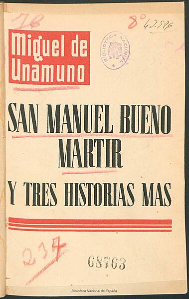 San Manuel Bueno mártir 1933