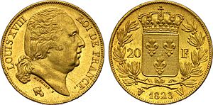 Archivo:20 francs or Louis XVIII
