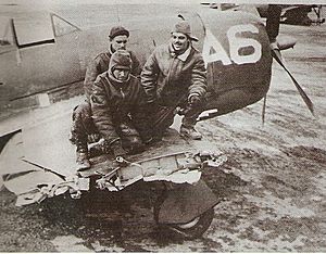 Archivo:A Brazilian fighter plane damaged by German flak WWII