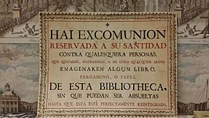 Archivo:Cartel antiguo de biblioteca. Castigos