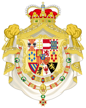Archivo:Coat of Arms of Alfonso, Prince of Asturias (Order of Isabella the Catholic Variant)