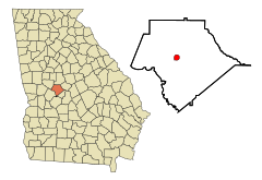 Crawford County Georgia Incorporated and Unincorporated areas Roberta Highlighted.svg