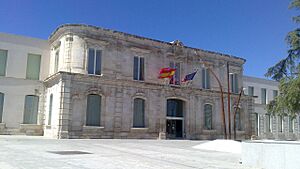 Archivo:Detalle del Cuerpo Central de la fachada de la Antigua Fábrica de Paños del Real Sitio de San Fernando de Henares