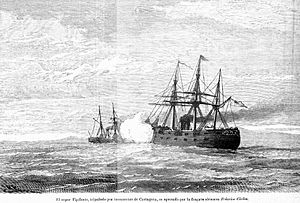 Archivo:El vapor Vigilante es apresado por la fragata alemana Federico Carlos
